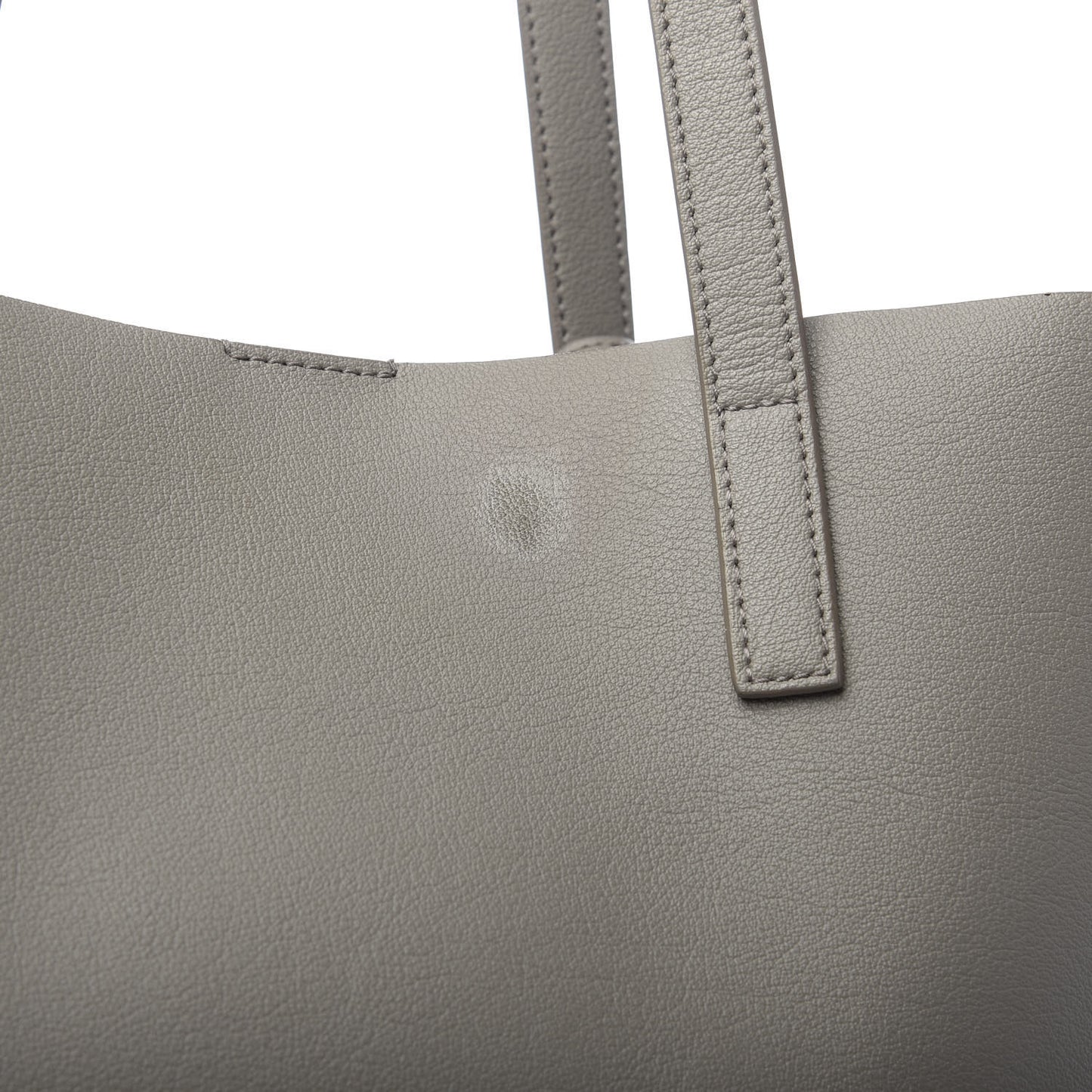 Calfskin Medium Shopping Tote Light Gray