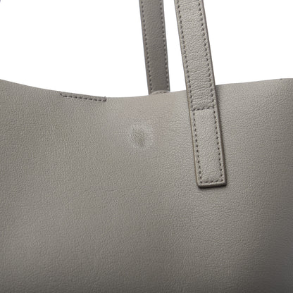Saint Laurent Calfskin Medium Shopping Tote Light Gray 9 of 9
