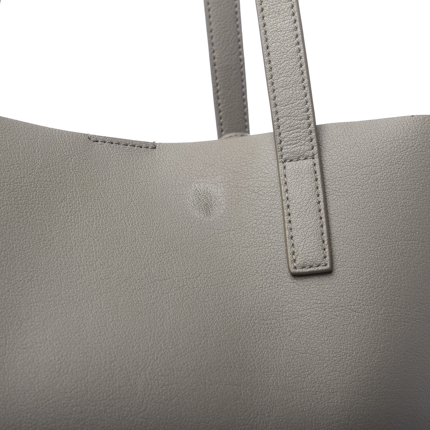 Saint Laurent Calfskin Medium Shopping Tote Light Gray 9 of 16