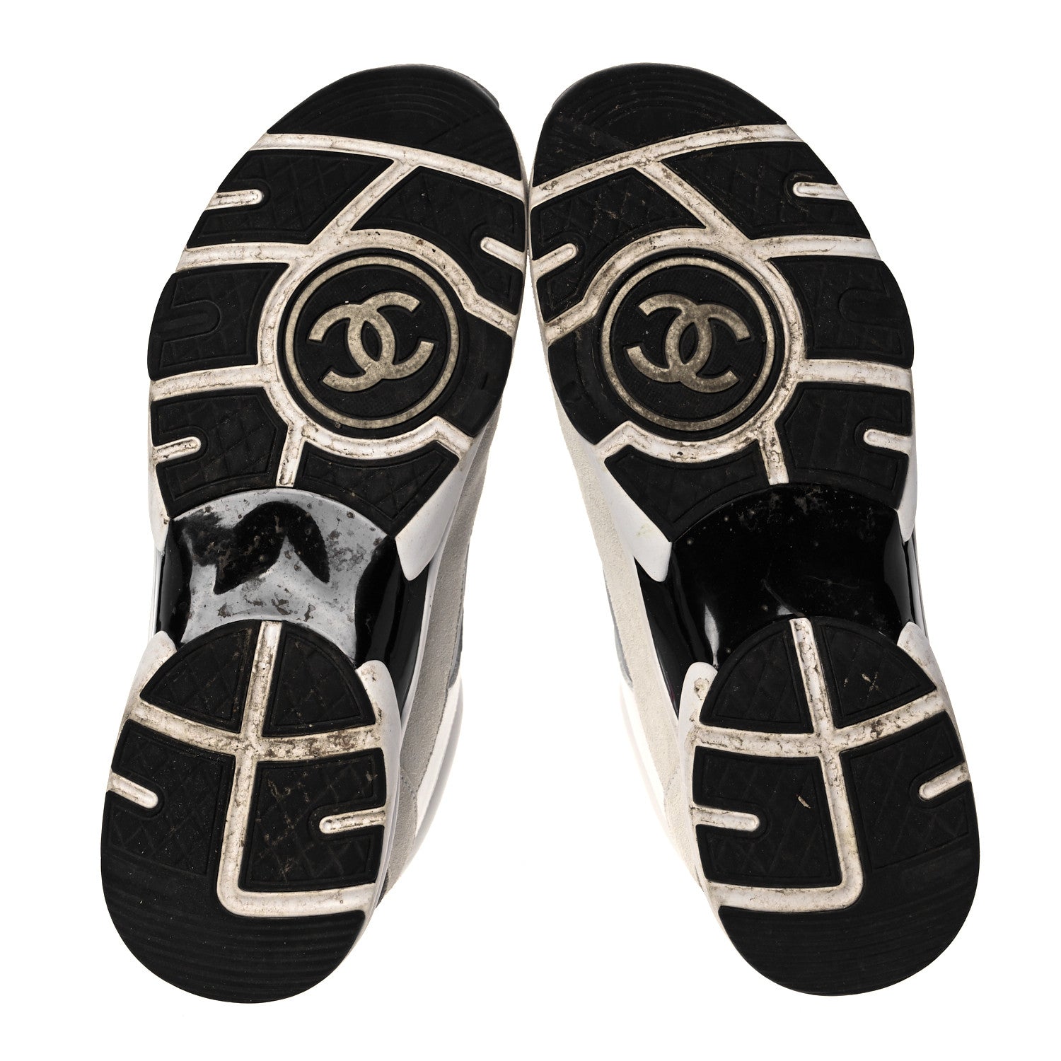 Chanel Calfskin Fabric Sneakers 40 White Silver Fluo Pink 5 of 12