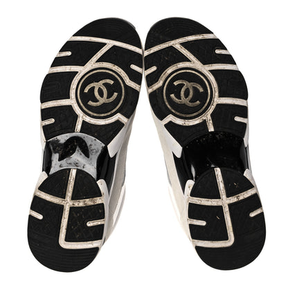 Chanel Calfskin Fabric Sneakers 40 White Silver Fluo Pink 5 of 12