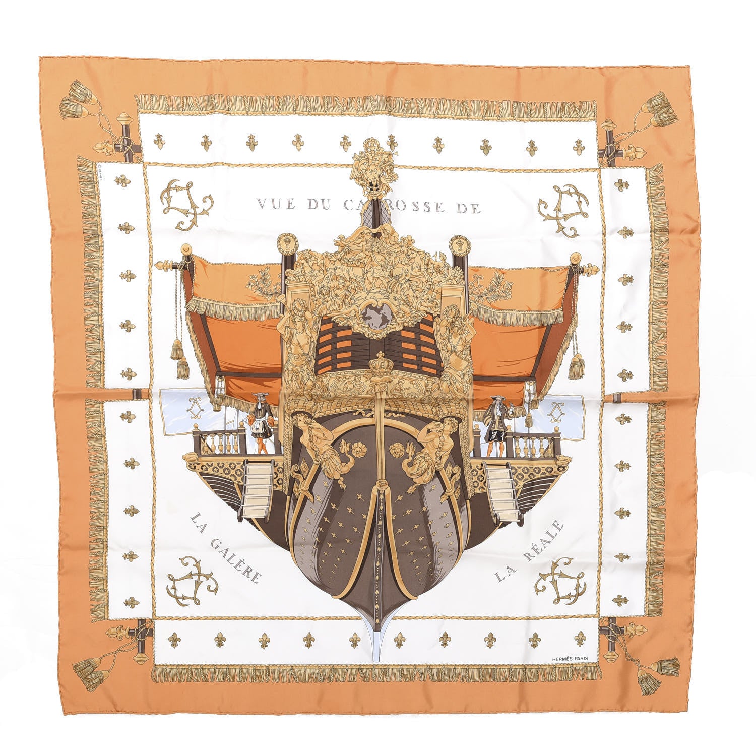 Hermes Silk Vue Du Carosse De La Galere La Reale Scarf 90 1 of 4