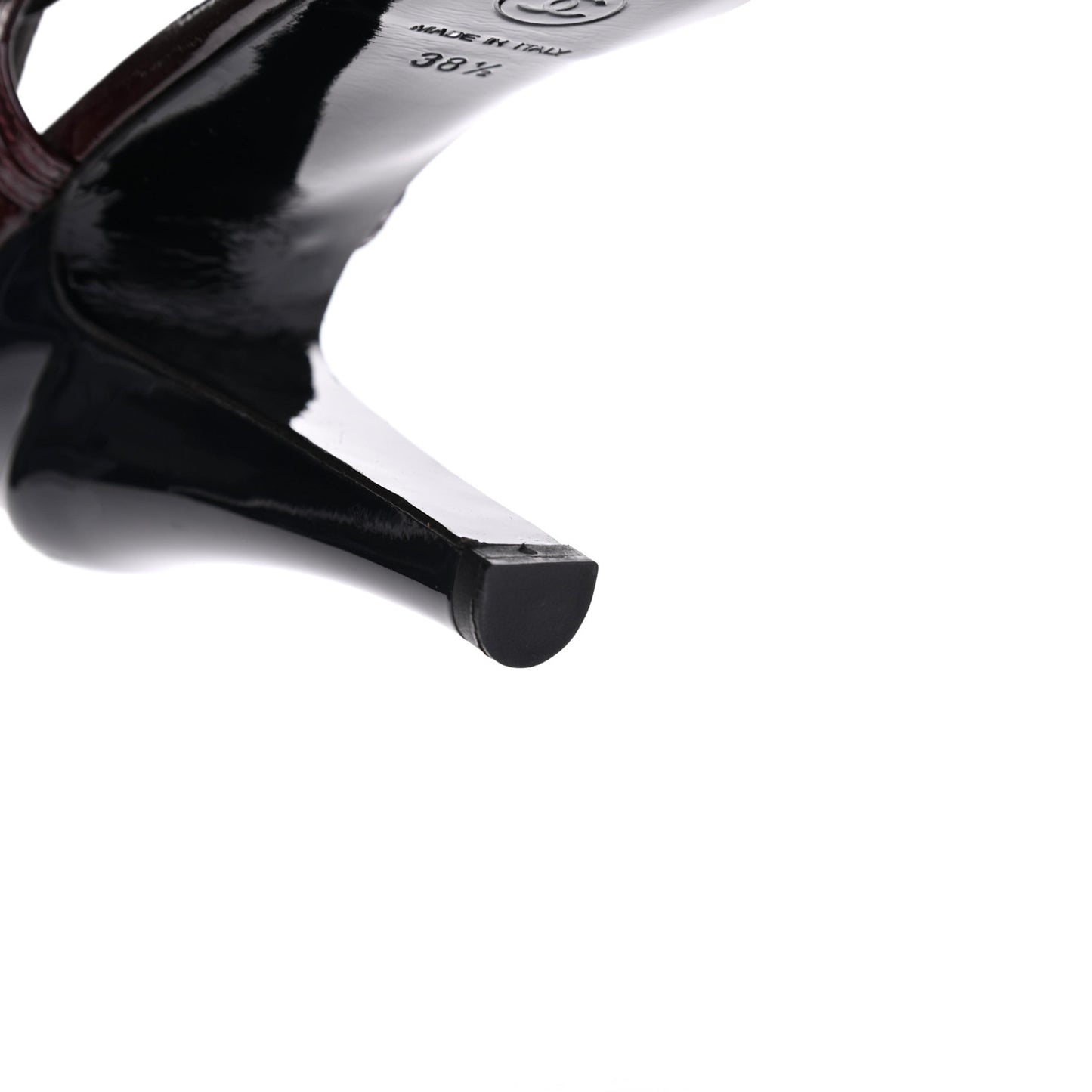 Patent Cap Toe Sling Back Pumps 38.5 Burgundy