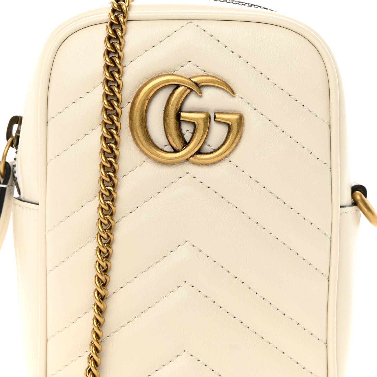Calfskin Matelasse GG Marmont Mini Bag Coin Purse Mystic White Perfect Pink