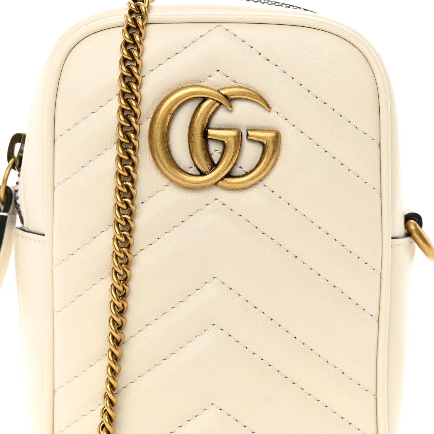 Gucci Calfskin Matelasse GG Marmont Mini Bag Coin Purse Mystic White Perfect Pink 10 of 13