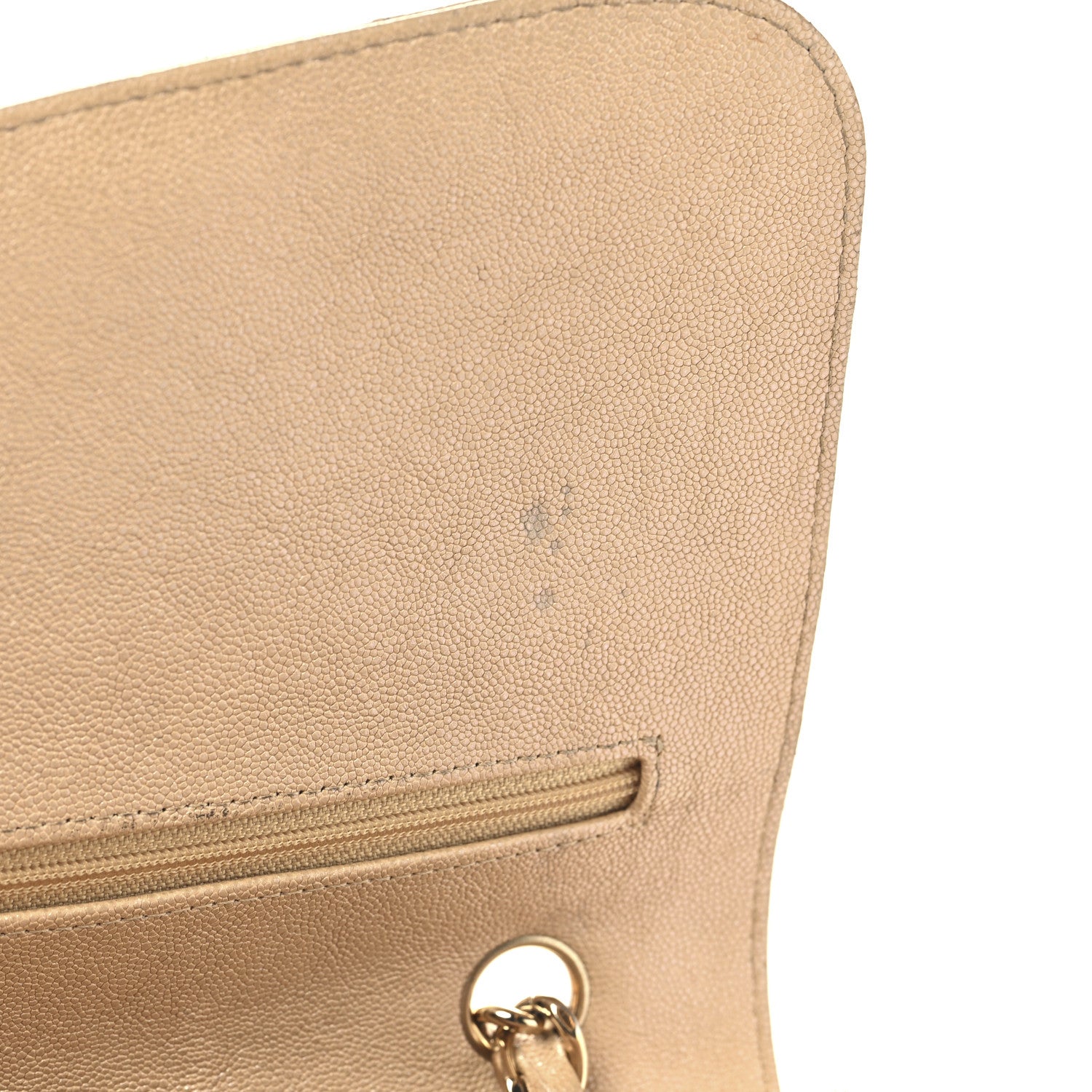 Chanel Iridescent Caviar Quilted Jumbo Double Flap Beige 14 of 16