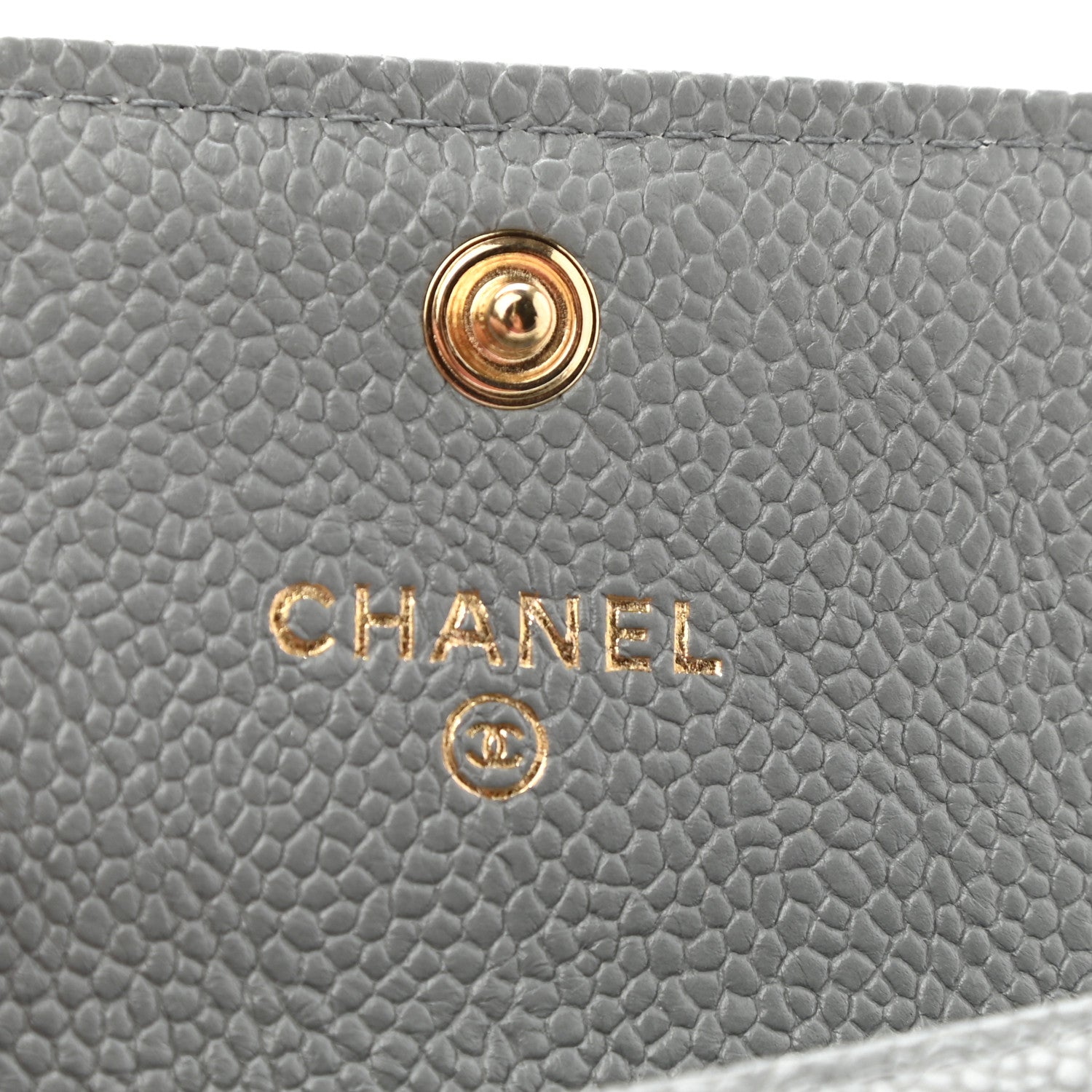 Chanel Caviar Quilted Boy Flap Card Holder Grey 6 of 9