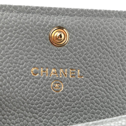 Chanel Caviar Quilted Boy Flap Card Holder Grey 6 of 9