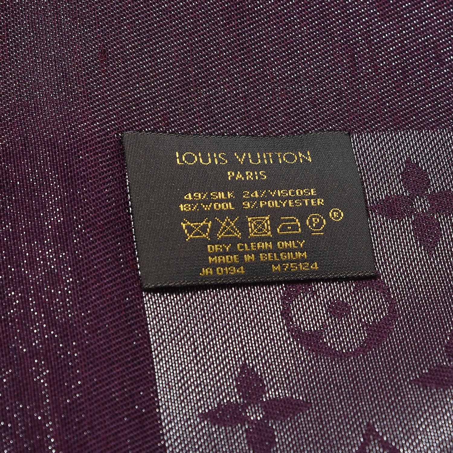 Louis Vuitton Silk Lurex Wool Monogram Shine Shawl Amarante 4 of 4