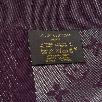 Louis Vuitton Silk Lurex Wool Monogram Shine Shawl Amarante 4 of 4