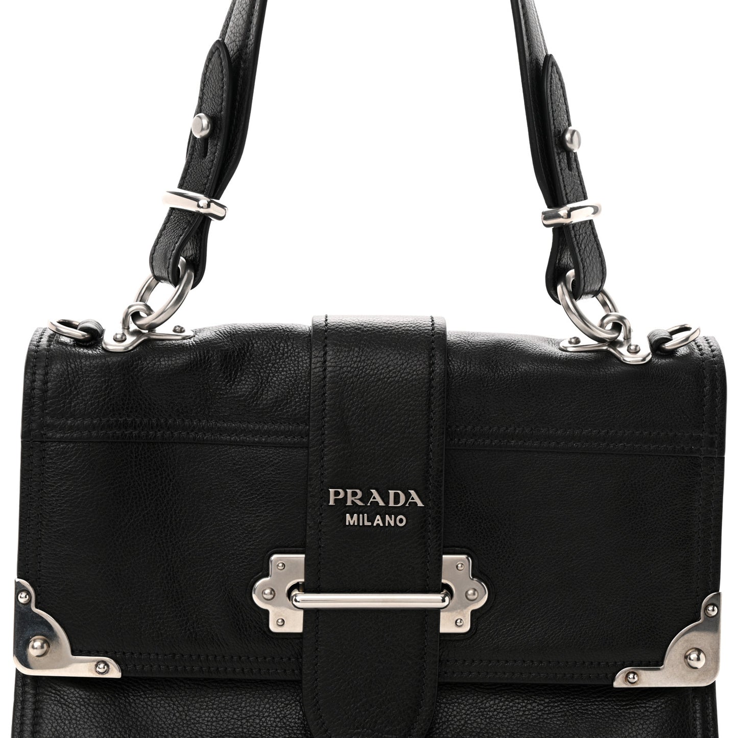 Glace Calfskin Large Soft Cahier Bag Black