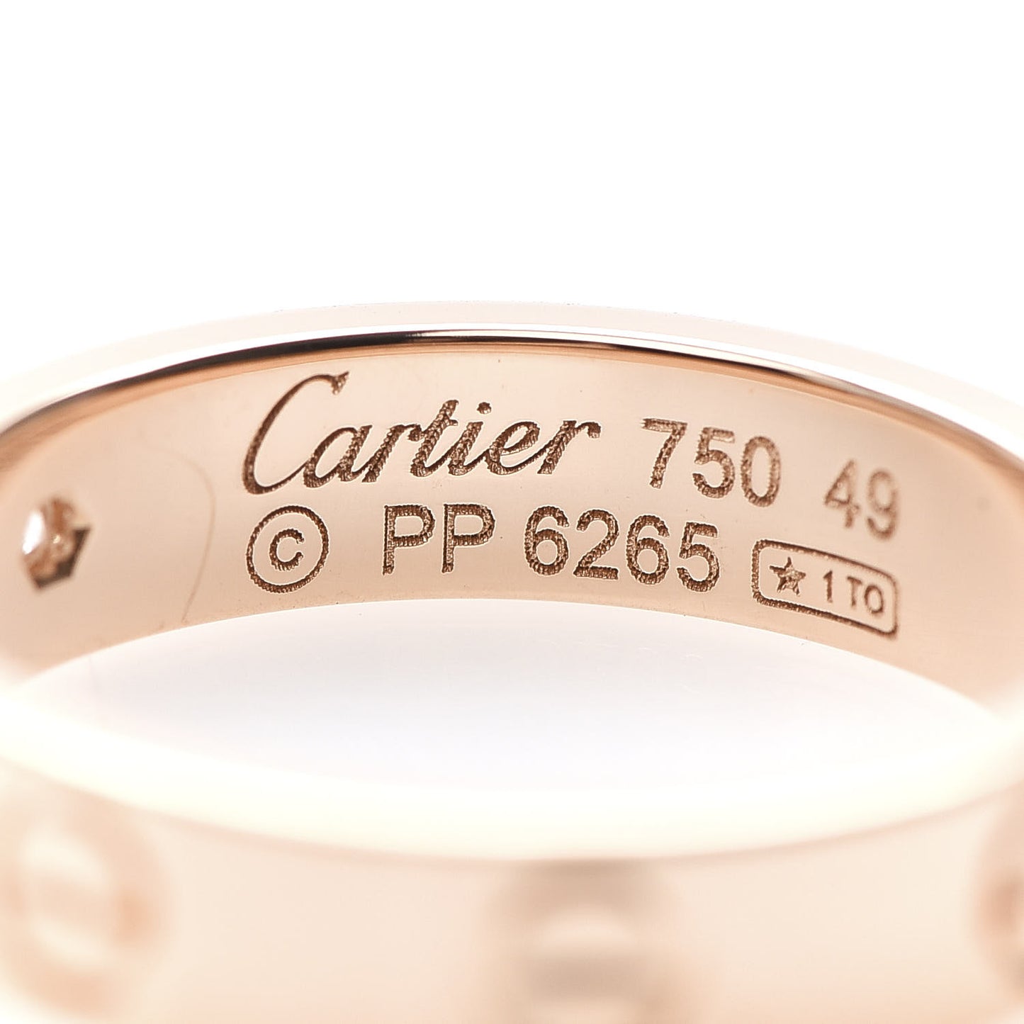 18K Pink Gold Diamond 4mm LOVE Wedding Band Ring 49 4.75