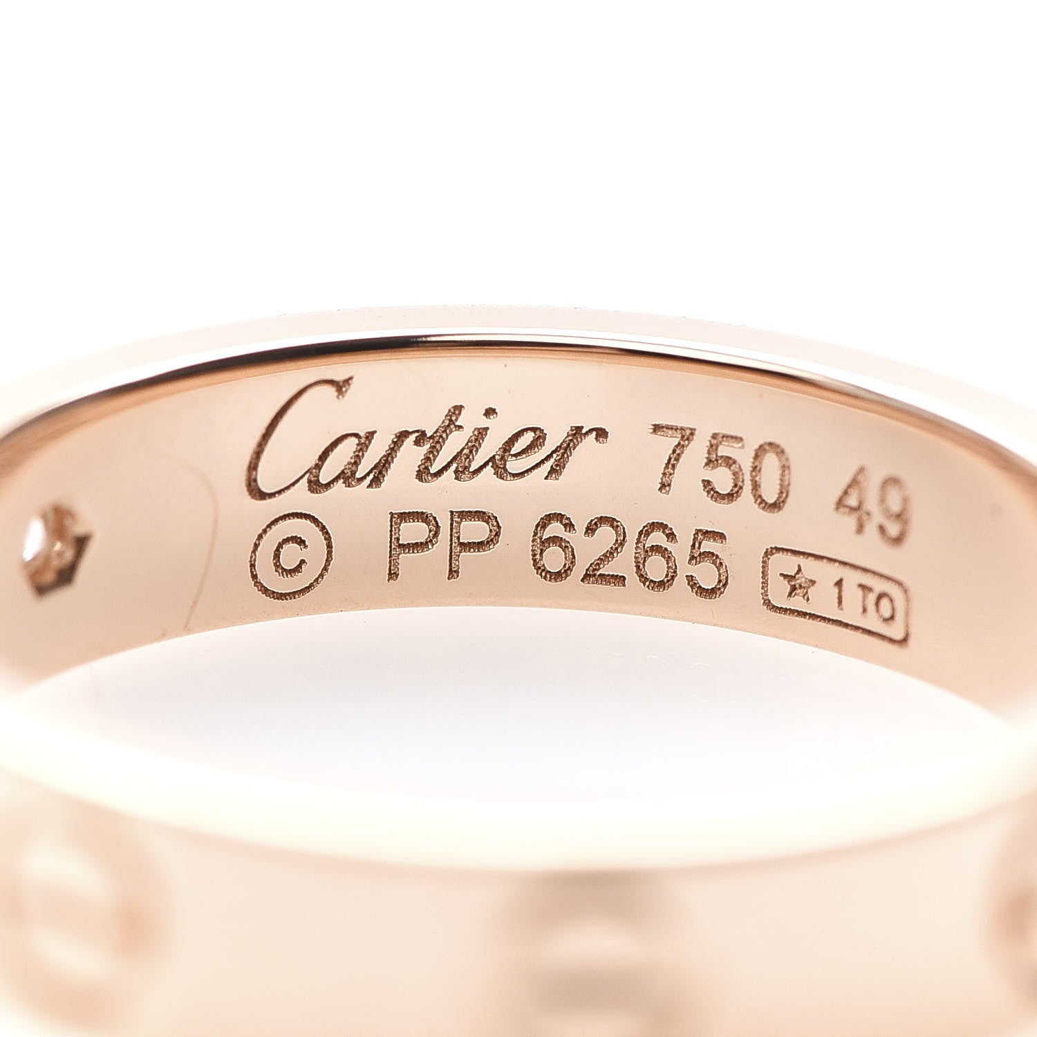 Cartier 18K Pink Gold Diamond 4mm LOVE Wedding Band Ring 49 4.75 4 of 4