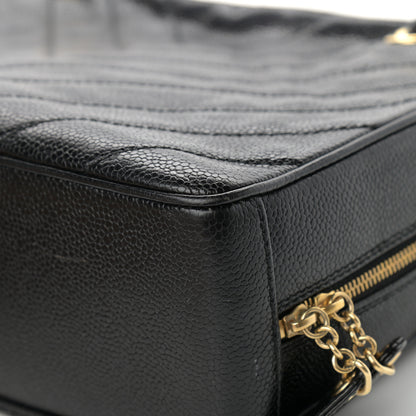 Chanel Caviar Chevron Quilted Camera Case Black 12 of 15