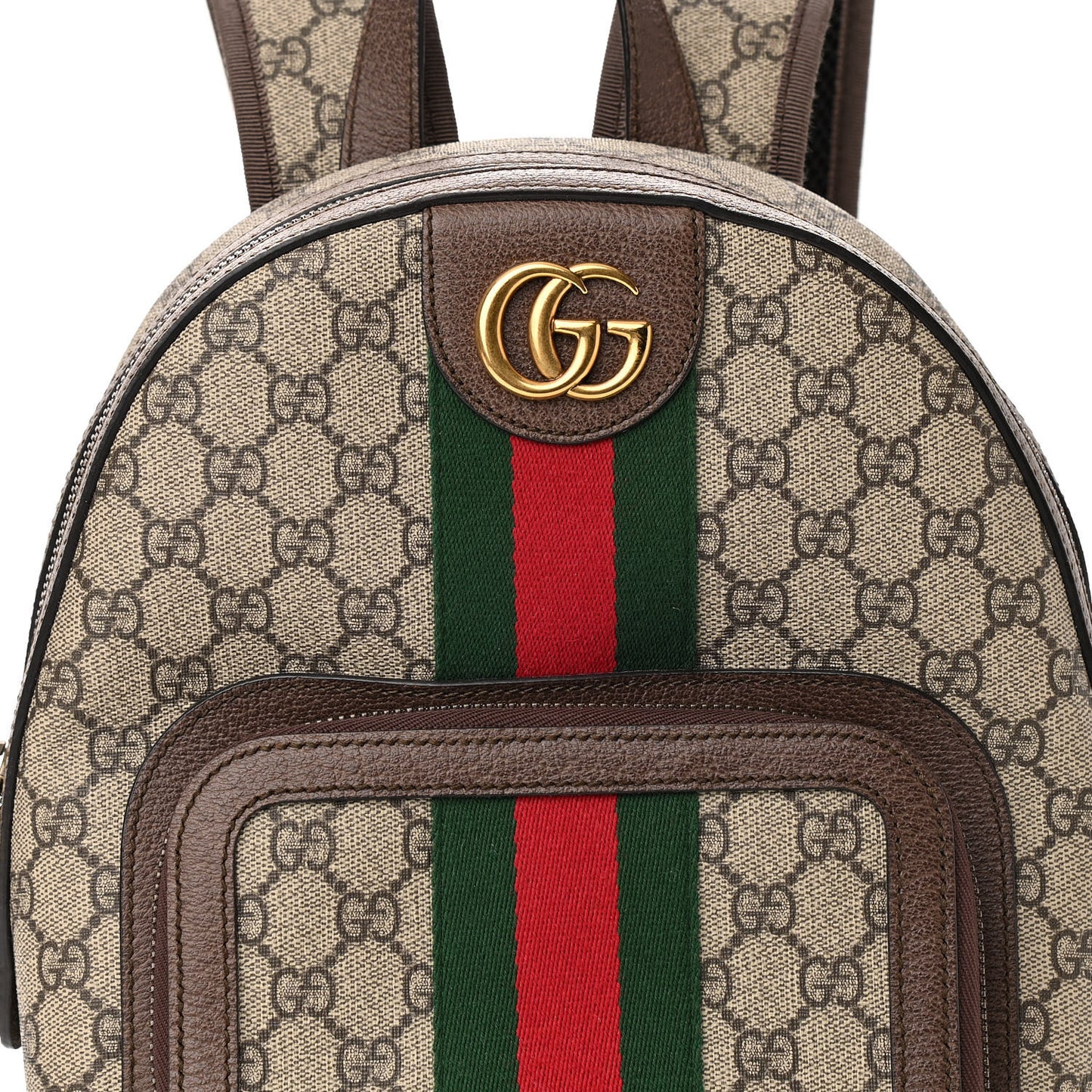 GG Supreme Monogram Calfskin Web Small Ophidia Day Backpack Beige Ebony New Acero
