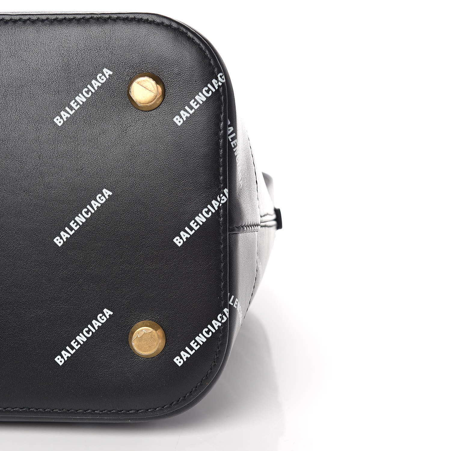 Balenciaga Calfskin Allover Logo M Ville Top Handle Bag Black 10 of 10