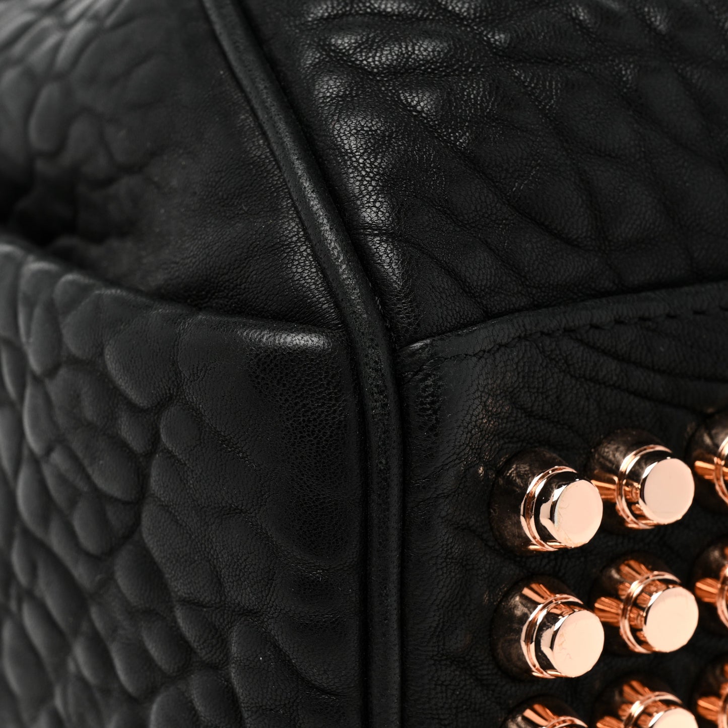 Pebbled Lambskin Rockie Black Rose Gold Hardware