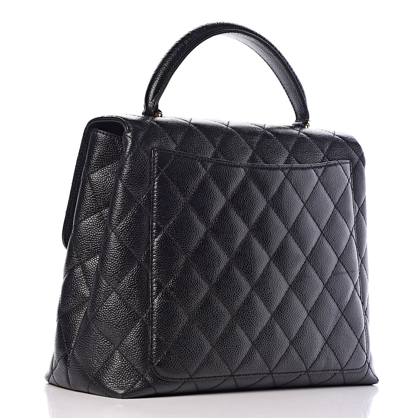 Caviar Quilted Jumbo Kelly Flap Black