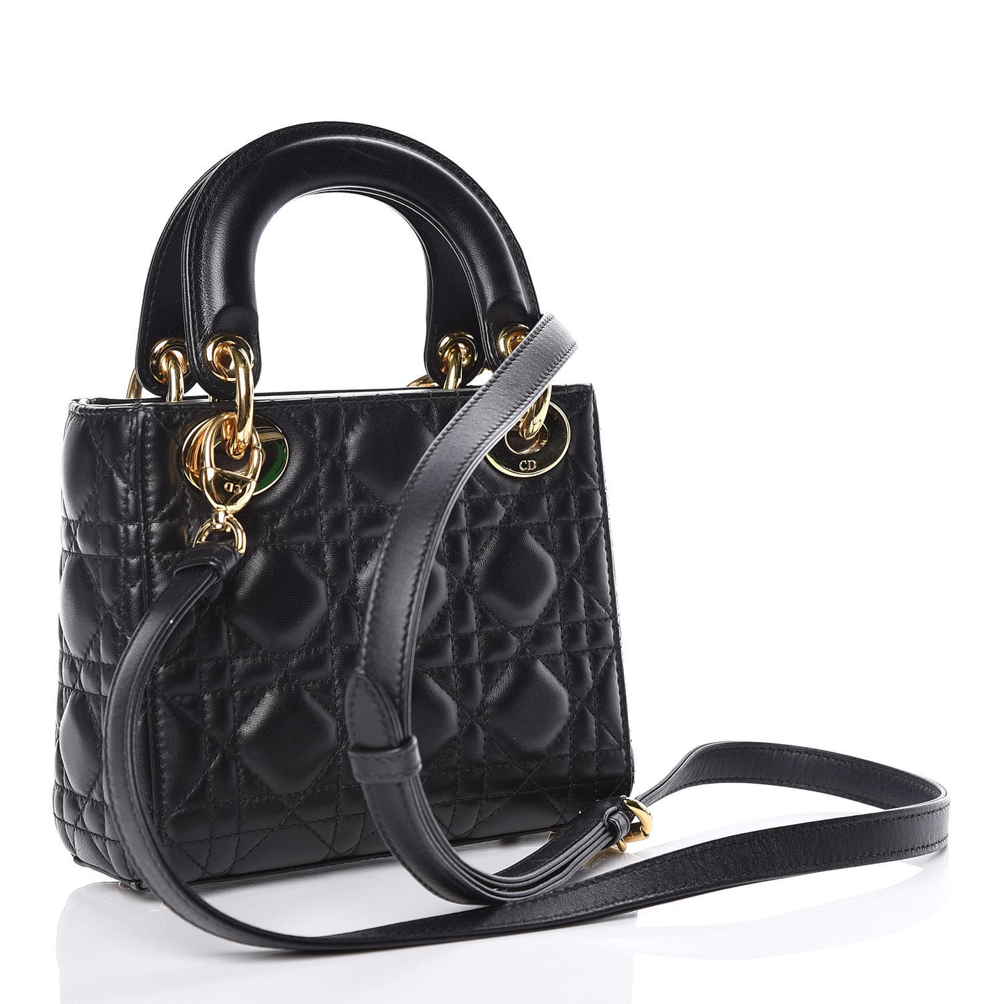 Lambskin Cannage Mini Lady Dior Black