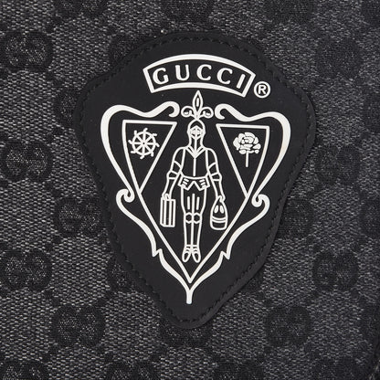 Gucci Denim Monogram Hysteria Double Buckle Flap Messenger Bag 8 of 10