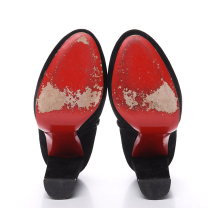Christian Louboutin Veau Velours Rock and Gold 120 Ankle Booties 38.5 Black 5 of 13