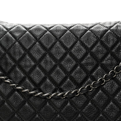Chanel Calfskin Quilted XXL Travel Flap Bag Black 7 of 9