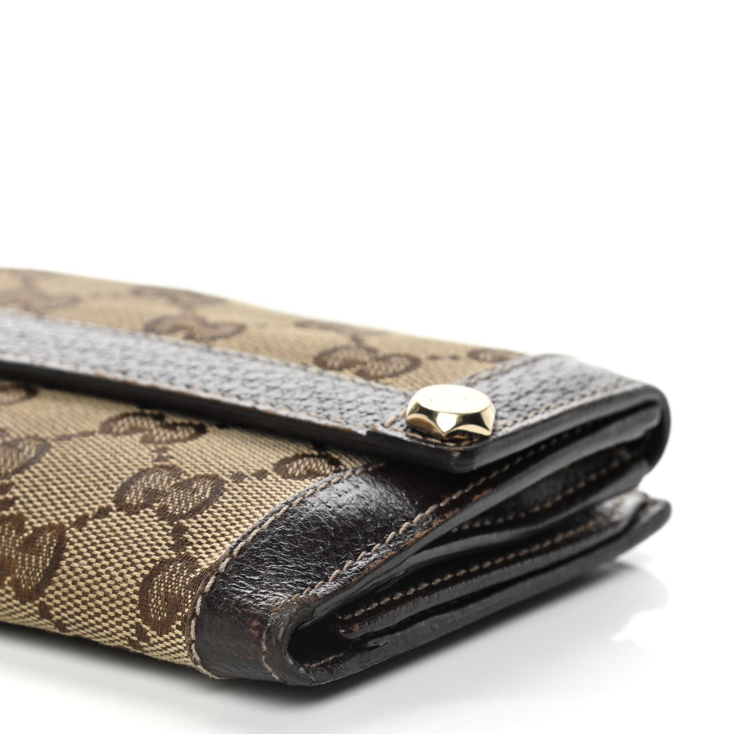 Crystal Monogram Continental Charmy Wallet Brown