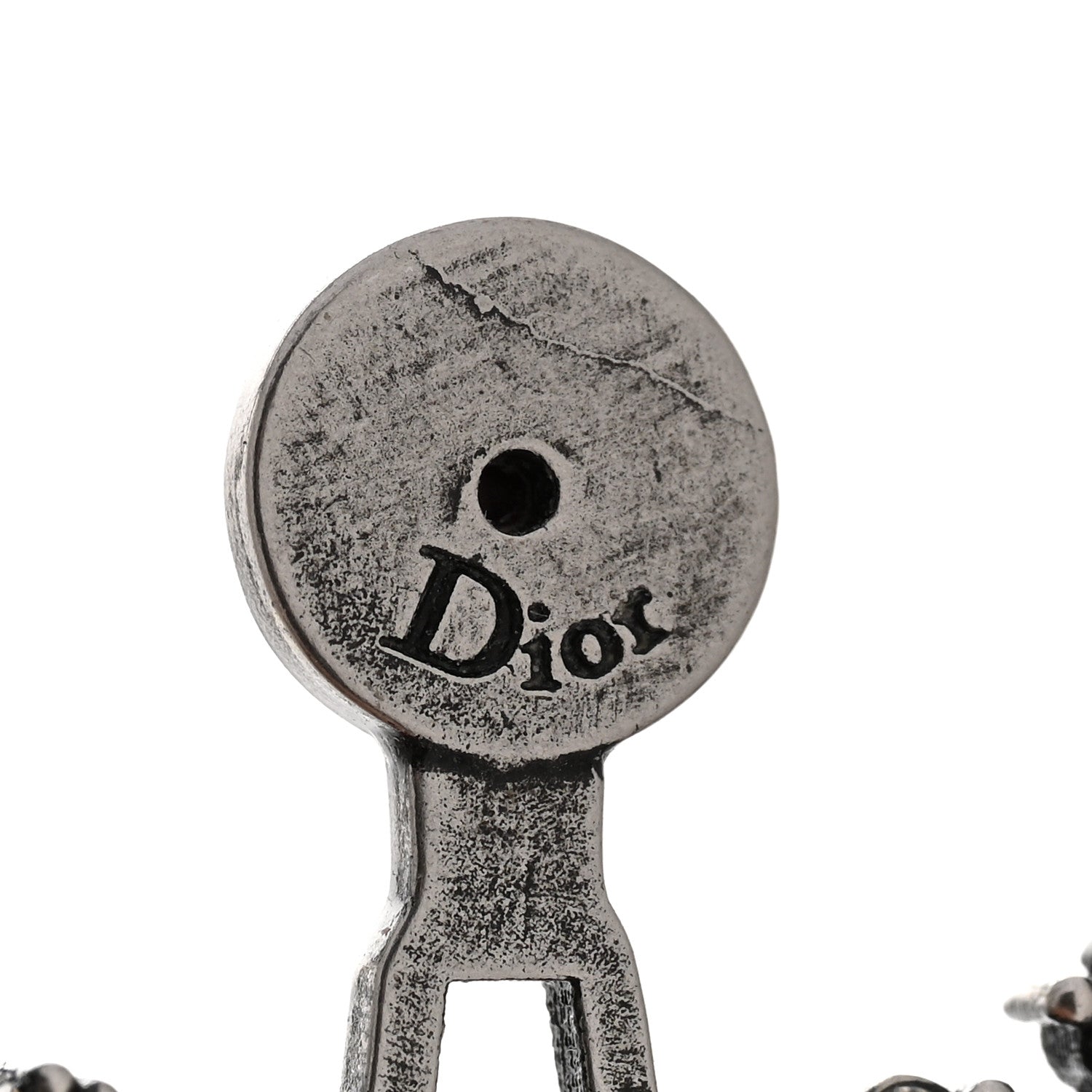 Christian Dior Metal Crystal J'Adior Earrings Antique Silver 4 of 6