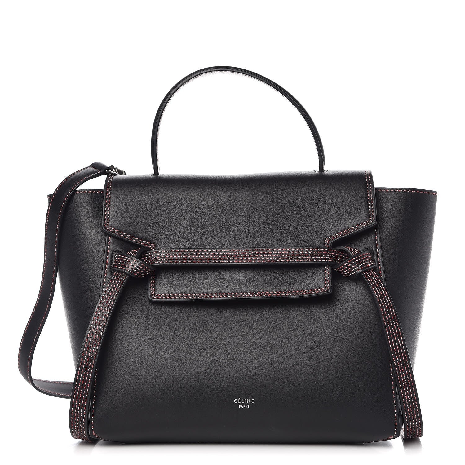 Celine Grained Calfskin Micro Stitch Belt Bag Black 1 of 10