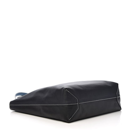 Hermes Veau Sikkim Double Sens 36 Reversible Tote Graphite Black Bleu Thalassa 10 of 19
