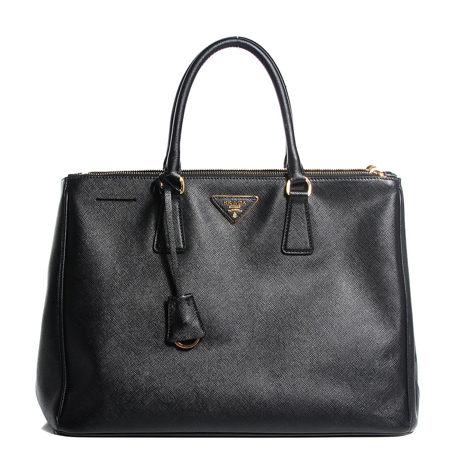 Prada Saffiano Lux Large Double Zip Tote Nero Black 1 of 10