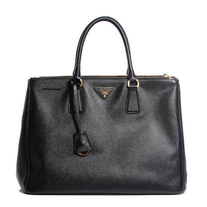 Prada Saffiano Lux Large Double Zip Tote Nero Black 1 of 10