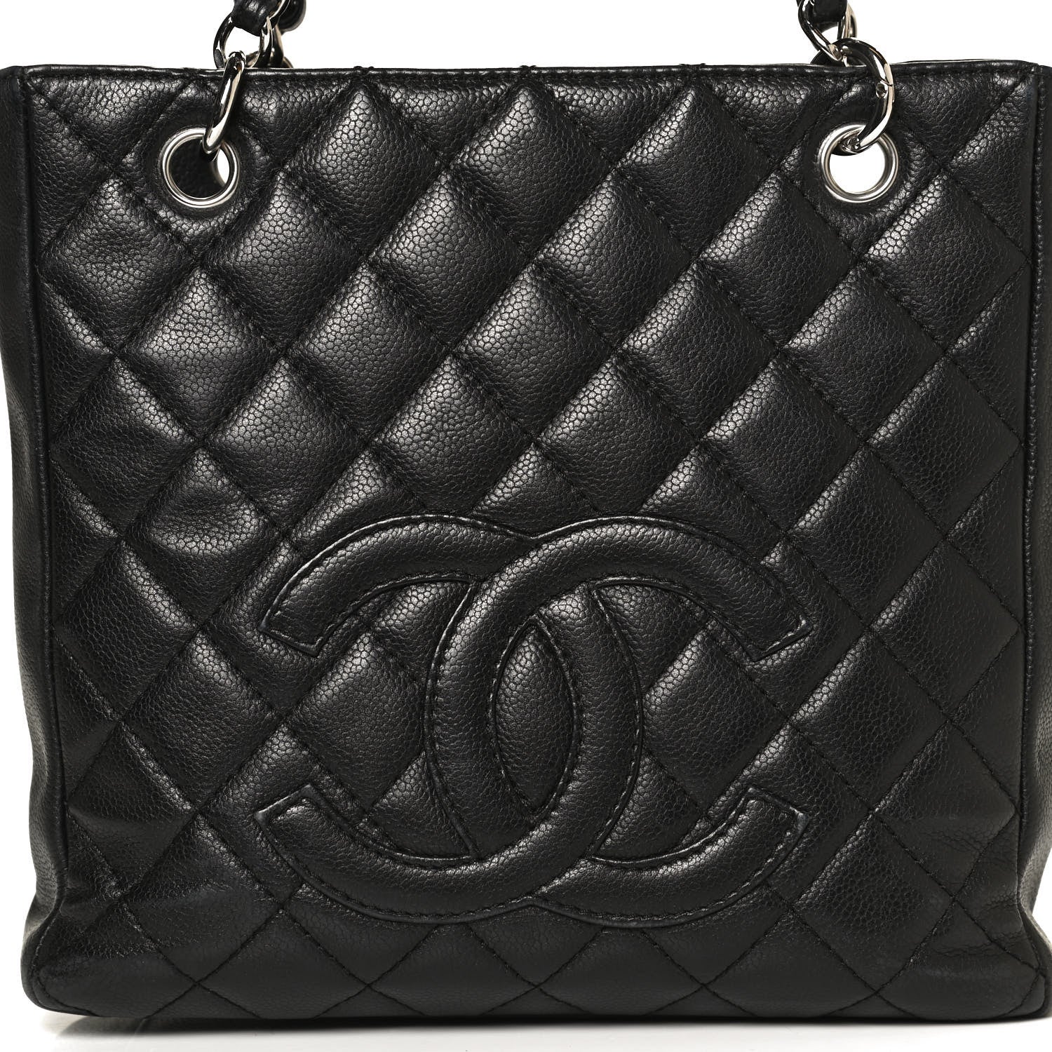 Chanel Caviar Quilted Petit Shopping Tote PST Black 7 of 9