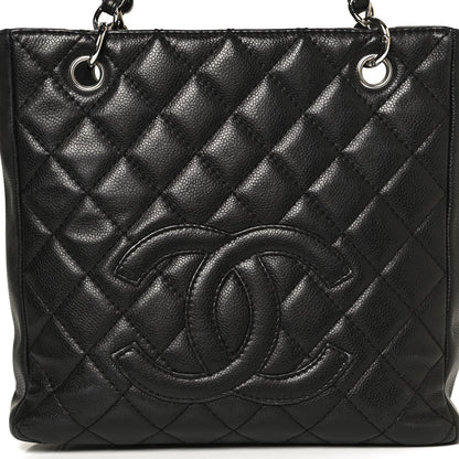 Chanel Caviar Quilted Petit Shopping Tote PST Black 7 of 9
