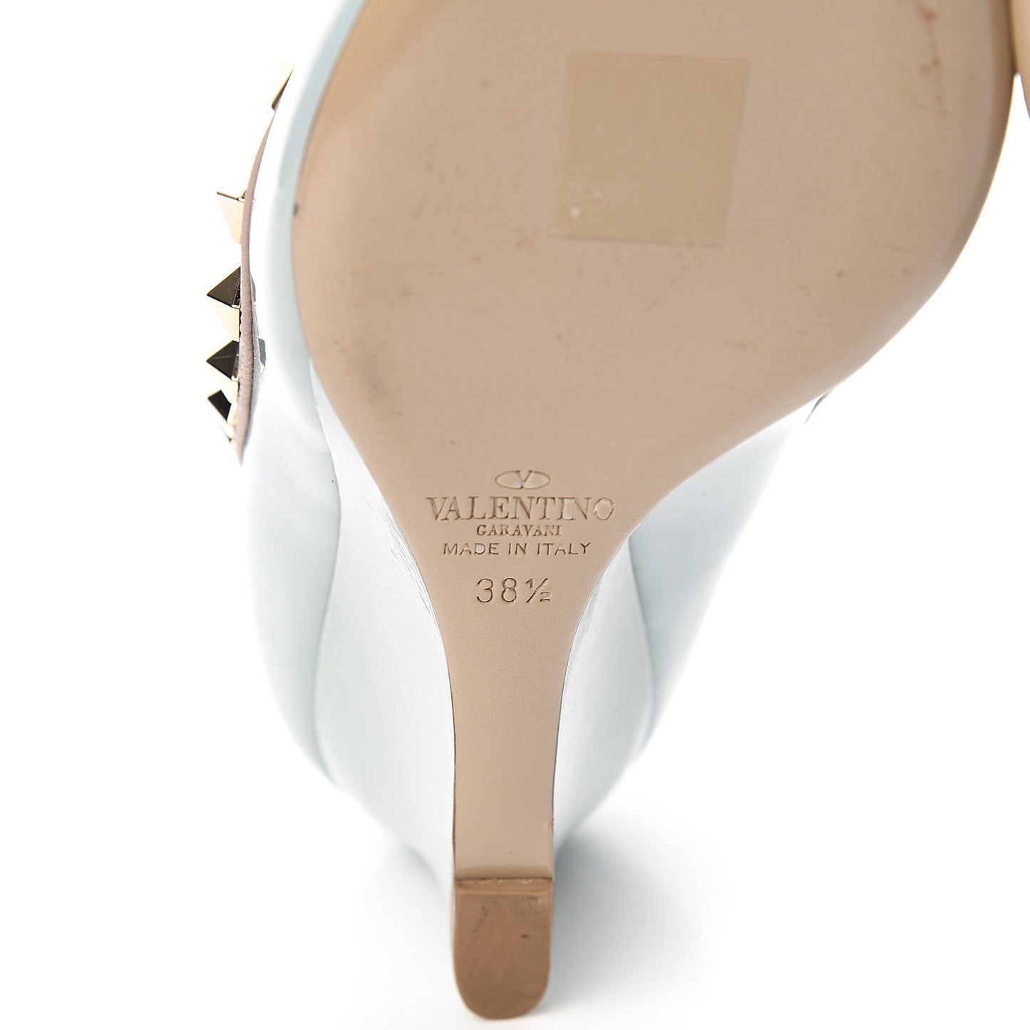 Patent Rockstud 70mm Wedges 38.5 Sky Sorbet Poudre