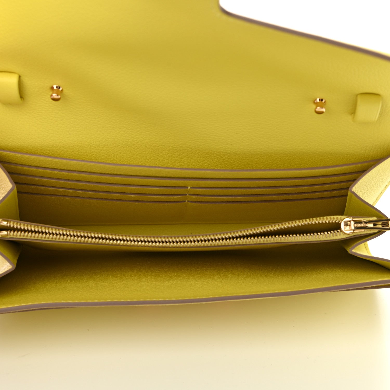 Hermes Evercolor Constance Wallet To Go Lime 5 of 12