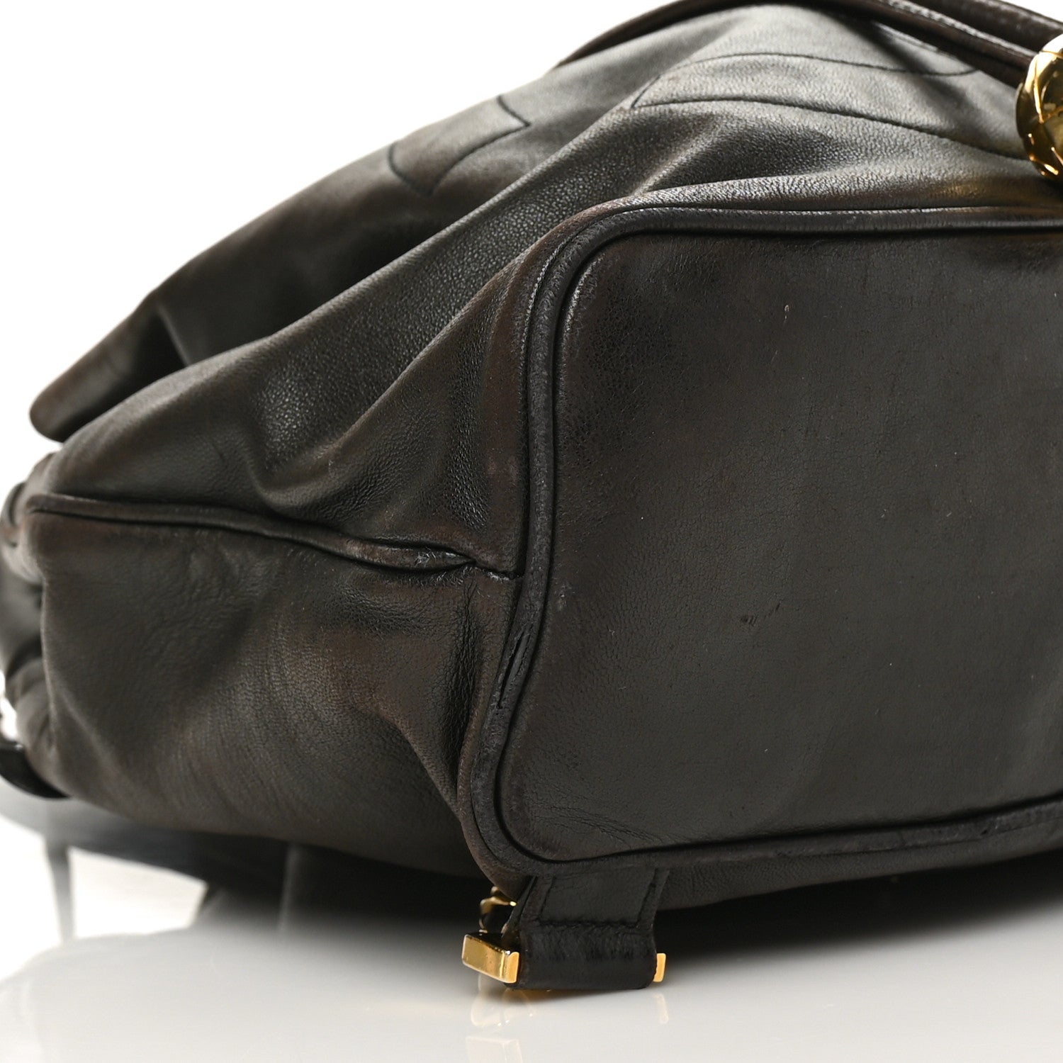 Chanel Lambskin CC Drawstring Backpack Brown 9 of 10