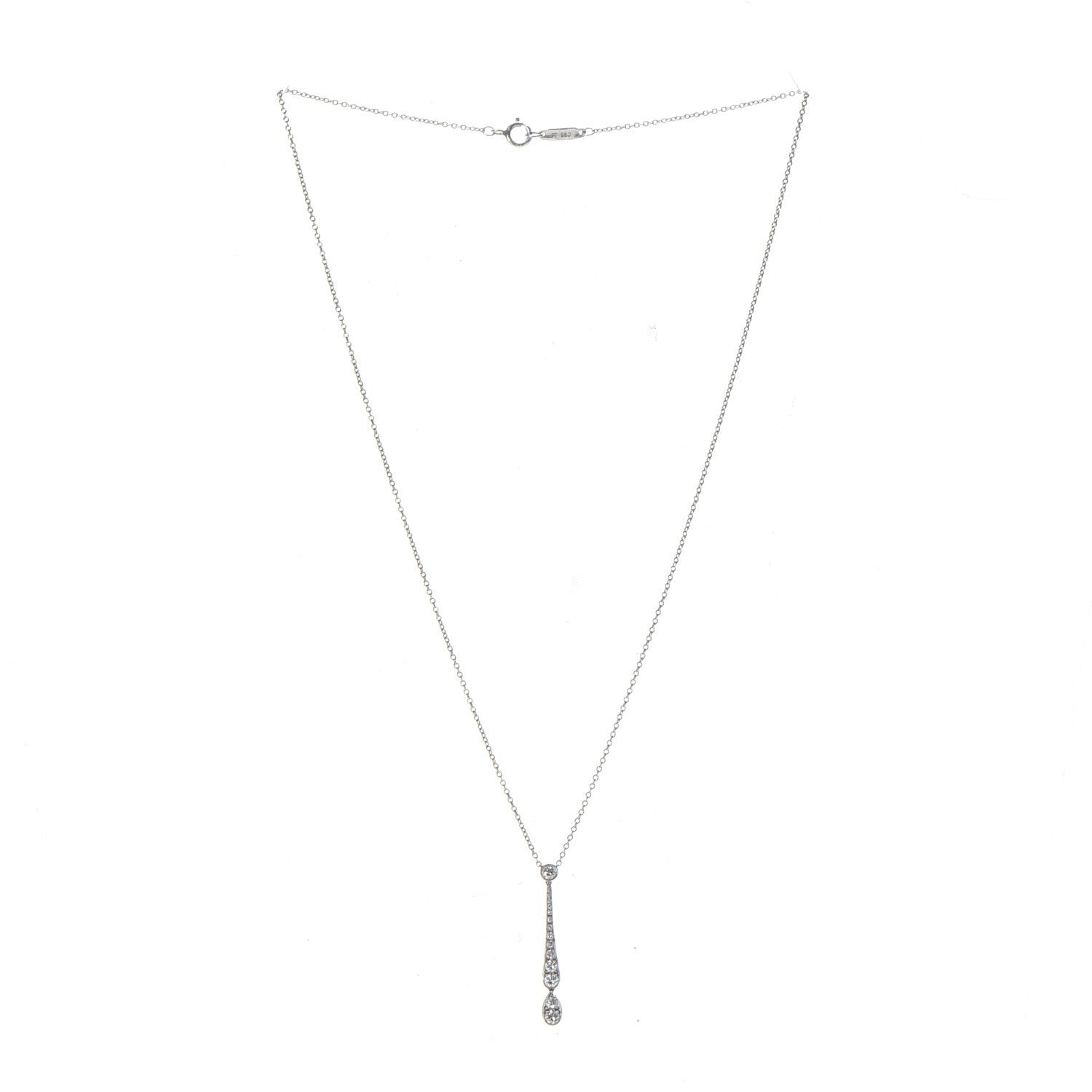Tiffany Platinum Diamond Jazz Swing Drop Pendant Necklace 3 of 8
