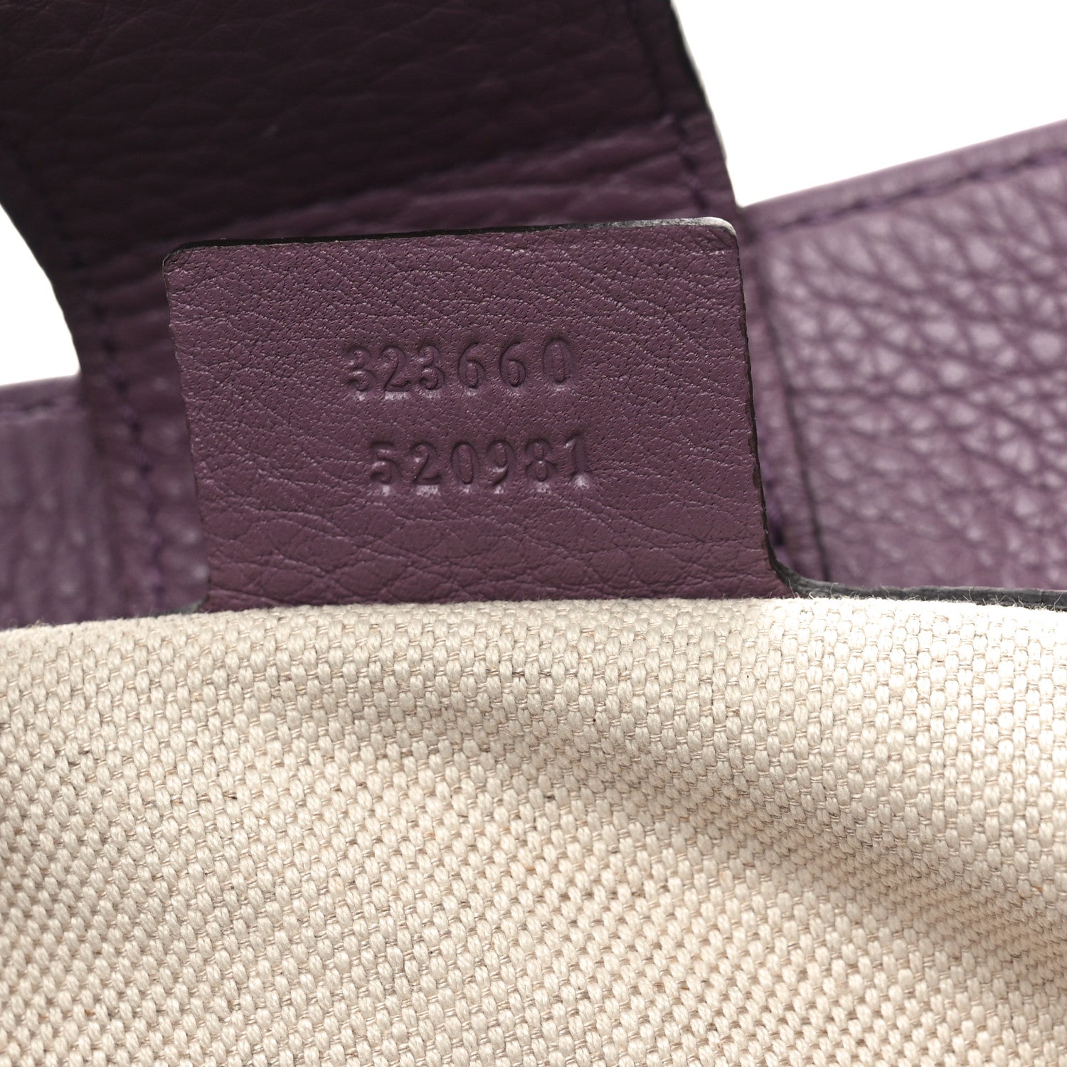 Gucci Pebbled Calfskin Medium Bamboo Shopper Tote Purple 7 of 10