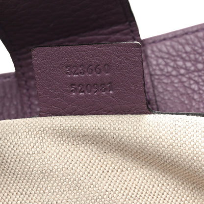 Gucci Pebbled Calfskin Medium Bamboo Shopper Tote Purple 7 of 10