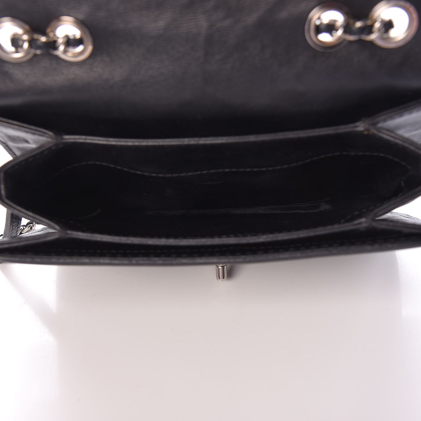 Calfskin Stitched Small Crossbody Flap Black