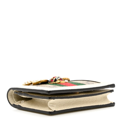 Gucci GG Supreme Monogram Web Queen Margaret Card Case Wallet Beige Mystic White 3 of 7