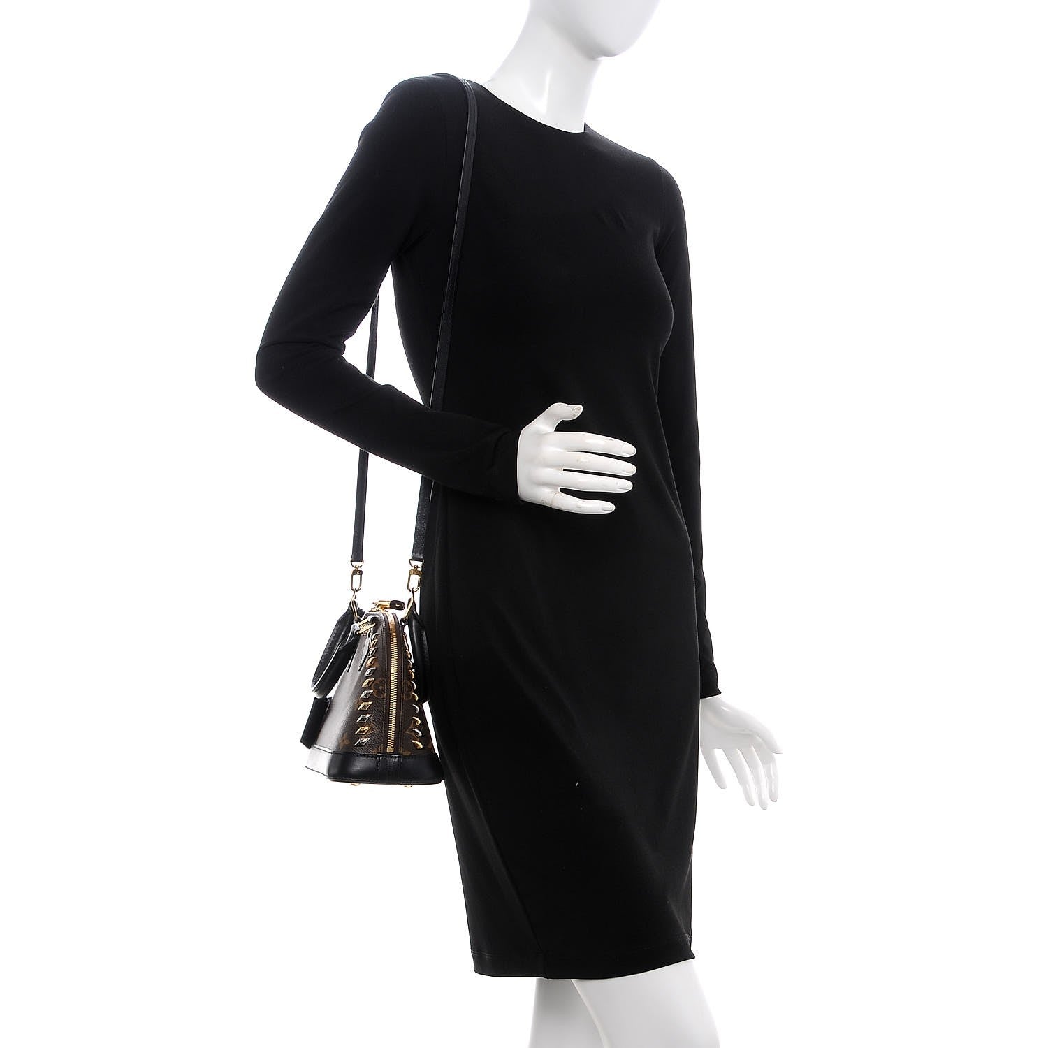 Louis Vuitton Monogram Macassar Studded Alma BB 2 of 7