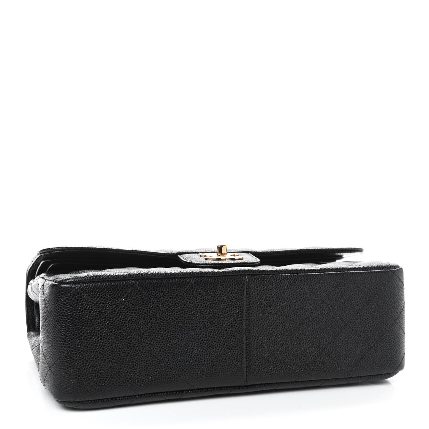 Caviar Quilted Jumbo Double Flap Black