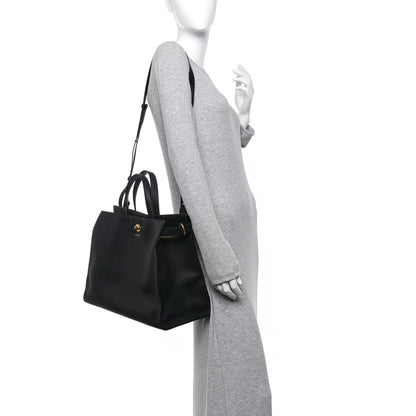 Burberry Grainy Calfskin Nova Check Small Cotswolds Tote Black 2 of 9