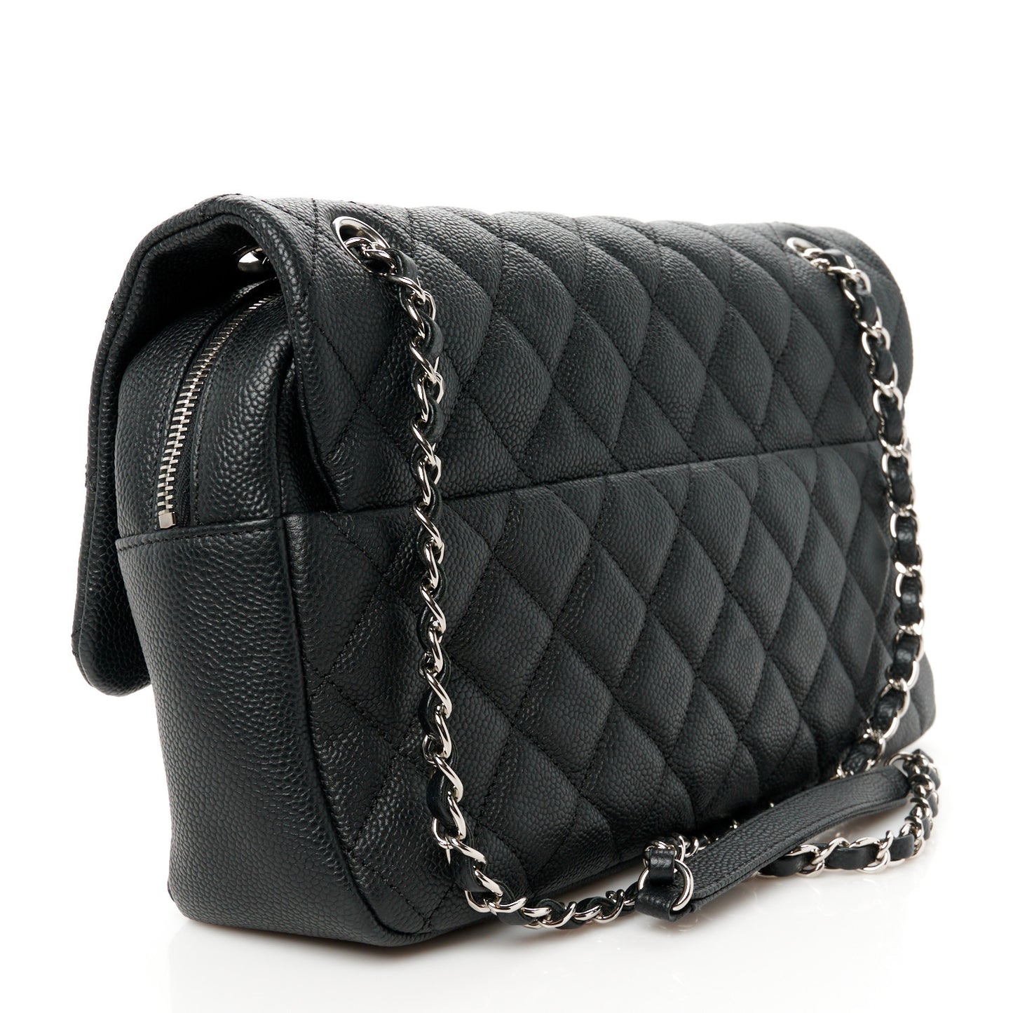 Caviar Quilted Jumbo Easy Flap Black