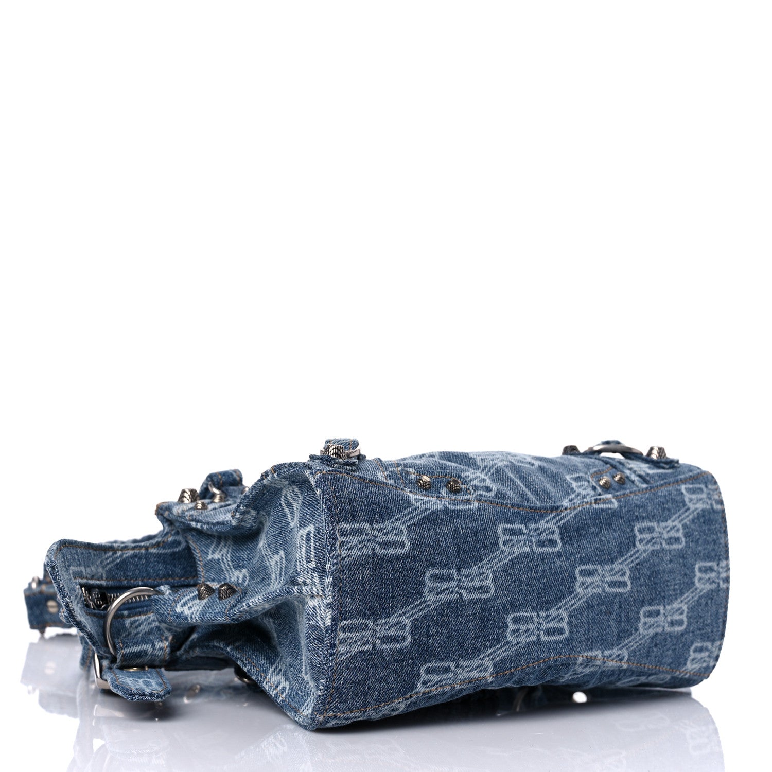 Balenciaga Denim BB Monogram Neo Cagole Handbag XS Blue 5 of 9