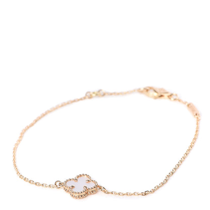 Van Cleef & Arpels 18K Yellow Gold Mother of Pearl Sweet Alhambra Bracelet 1 of 8