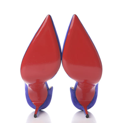 Christian Louboutin Veau Velour Iriza 100 Pumps 38.5 Purple Pop 6 of 9