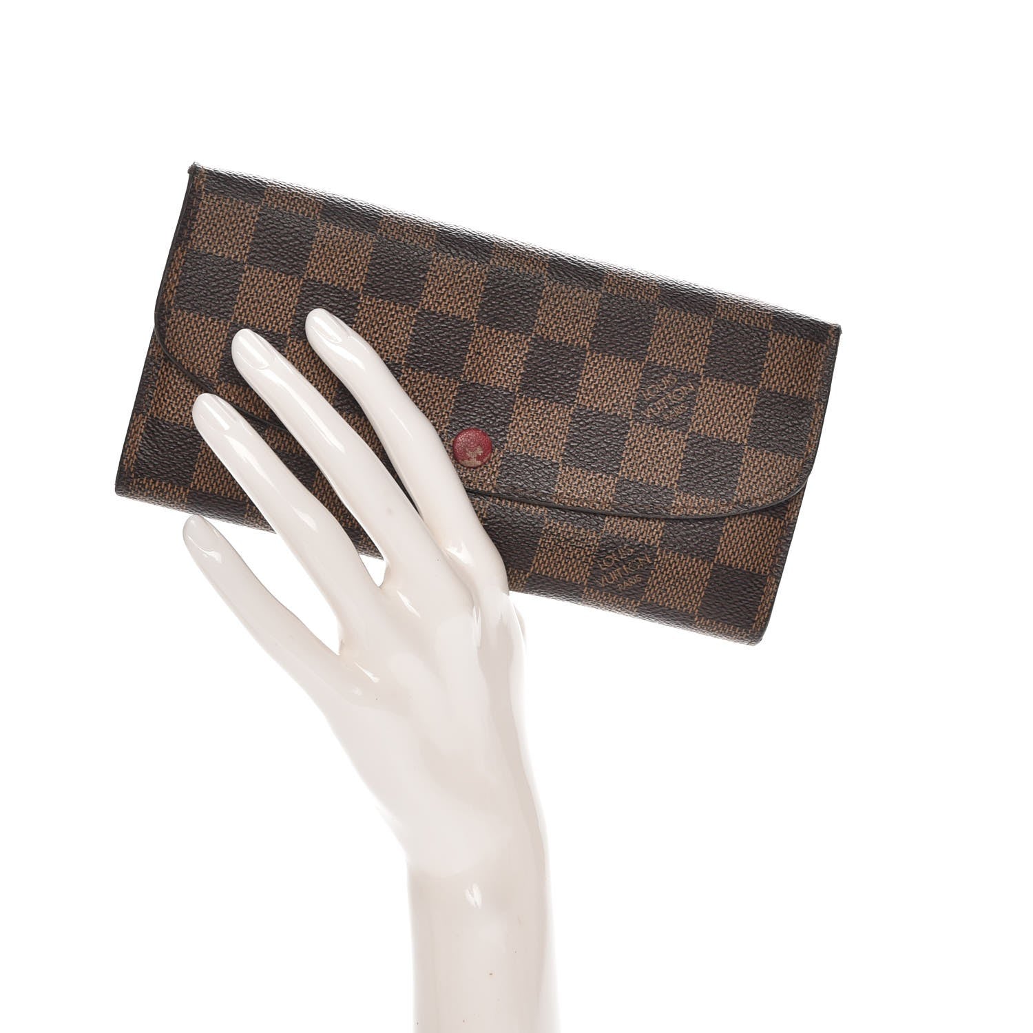 Louis Vuitton Damier Ebene Emilie Wallet Red 2 of 8